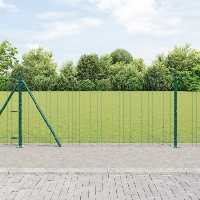 Împrejmuire Euro cu 13 stâlpi flansați 1x25 m Oțel galvanizat GartenMobel Dekor