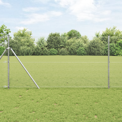 Set de Stâlpi de Gard Set de 2 Oțel Galvanizat 10 x 1 m Durabil GartenMobel Dekor