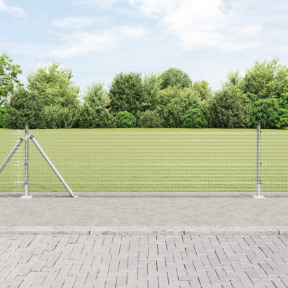 Gard din Sârmă Sudată cu 7 Stâlpi cu Margine 0.6x10 m Oțel Galvanizat GartenMobel Dekor