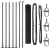 Set de Stâlpi de Gard Gri Set de 2 Gri Metal, PVC 10 x 1 m GartenMobel Dekor