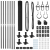 Set de Stâlpi de Gard Gri Set de 2 Gri Metal, PVC 10 x 1 m GartenMobel Dekor
