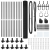 Set Stâlpi pentru Gard Set de 2 Gri Metal, PVC 25 x 1.5 m GartenMobel Dekor