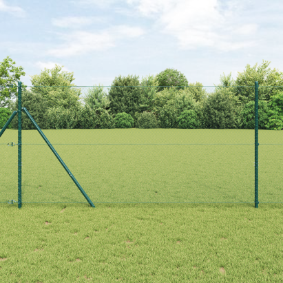 Set de Împrejmuire Set de 2 Verde pădure Plasă metalică 25 x 1 m GartenMobel Dekor