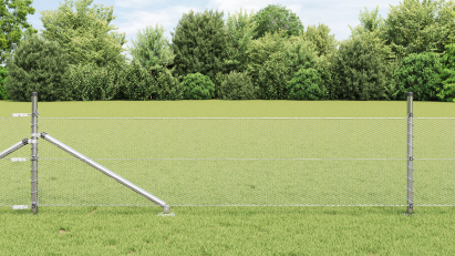 Gard Hexagonal  0.8x10 m Oțel Galvanizat, Stâlpi Gard  cu Spike 7 pcs Ø32 mm 100 cm Oțel Galvanizat GartenMobel Dekor