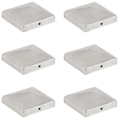 Capace stâlpi gard piramidă 6 buc. metal galvanizat 101x101 mm GartenMobel Dekor