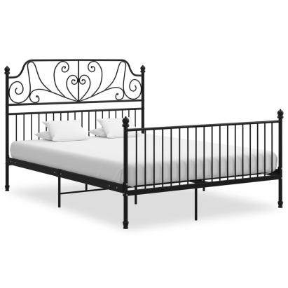 Cadru de pat, negru, 140x200 cm, metal GartenMobel Dekor