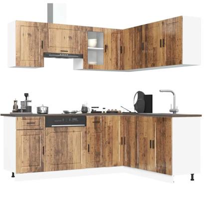 Set de dulapuri de bucătărie 11 piese „Porto” Lemn vechi lemn GartenMobel Dekor