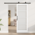 Ușa glisantă  cu set de accesorii 'ORKDAL'Alb Lemn Solid & Sticlă GartenMobel Dekor