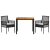 Set Mobilier Dining  Set 3 piese Negru Lemn Durabil GartenMobel Dekor