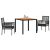Set Mobilier Dining  Set 3 piese Negru Lemn Durabil GartenMobel Dekor