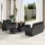 Set de sofa de grădină  cu 8 piese cu perne Negru Poli ratan Acacia, Set de dining de grădină  cu 3 piese cu perne Negru Poli ratan Acacia GartenMobel Dekor