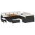 Set de canapele grădină 13 piese cu perne negre din rattan polimer Acacia, Sofa grădină 2 locuri cu spațiu de stocare & perne negre din rattan polimer, Set dining grădină 3 piese cu perne negre din rattan polimer Acacia GartenMobel Dekor