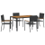 Set de dining pentru grădină  cu 5 piese Poliratan negru GartenMobel Dekor