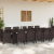 Set de dining pentru grădină  de 13 bucăți cu perne maro Poliratan, Masă de grădină  maro 150x100x73 cm Poliratan, Scaune de grădină  cu perne 4 bucăți maro Poliratan GartenMobel Dekor