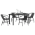 Set de dining de grădină 5 piese Negru Poly Rattan GartenMobel Dekor