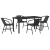 Set de dining de grădină 5 piese Negru Poly Rattan GartenMobel Dekor