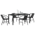 Set de dining de grădină 5 piese Negru Poly Ratan GartenMobel Dekor