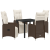 Set de dining de grădină 5 piese cu perne maro ratan poli GartenMobel Dekor