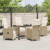 Set de Masă Grădină 5 Piese cu Perne Bej Rattan Poli GartenMobel Dekor