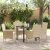 Set de Dining Grădină  5 Piese cu Perne Bej din Ratan Poliester, Masă Grădină  Neagră 80x80x73 cm din Sticlă Temperată GartenMobel Dekor