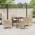 Set de Dining Grădină  5 Piese cu Perne Bej din Ratan Poliester, Masă Grădină  Neagră 80x80x73 cm din Sticlă Temperată GartenMobel Dekor