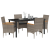 Set de Dining pentru Grădină cu 5 Piese și Perne Ratan Gri GartenMobel Dekor