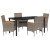 Set de Dining pentru Grădină cu 5 Piese și Perne Ratan Gri GartenMobel Dekor