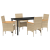 Set de dining grădină cu 5 piese și perne bej din ratan poli GartenMobel Dekor