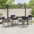 Set de dining pentru grădină cu perne Gri Poliratan GartenMobel Dekor
