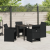 Set de dining pentru grădină 5 piese cu perne Rattan Poli negru GartenMobel Dekor