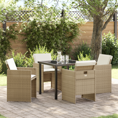 Set 5 piese grădină cu perne ratan polibez GartenMobel Dekor