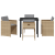 Set dining 5 piese grădină  cu perne bej din ratan poli, Masă grădină  neagră 80x80x73 cm din sticlă temperată GartenMobel Dekor