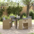 Set dining 5 piese grădină  cu perne bej din ratan poli, Masă grădină  neagră 80x80x73 cm din sticlă temperată GartenMobel Dekor
