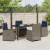 Set de 5 Piese pentru Masă de Grădină Gri din Rattan Poly GartenMobel Dekor