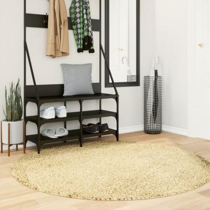 Covor pufos "PAMPLONA" cu fire înalte, auriu modern, Ø 160 cm GartenMobel Dekor