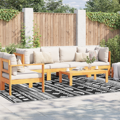 Covor Exterior ARAKIL Negru Alb Polipropilenă 300 x 400 cm Model GartenMobel Dekor