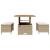 Set de grădină 3 piese cu perne  Bej din ratan polimeric și acacia GartenMobel Dekor