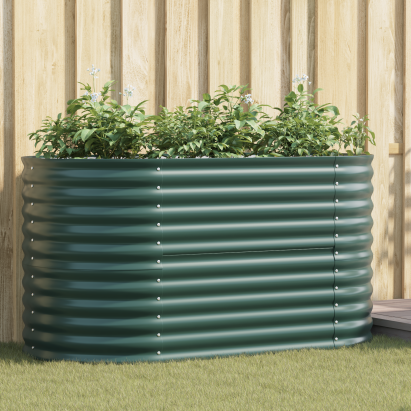 Pat Ridicat pentru Grădină Verde 160x80x81 cm din Oțel Galvanizat GartenMobel Dekor