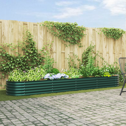 Grădină Rasă Pe Pat Verde 400x80x44 cm Oțel galvanizat GartenMobel Dekor