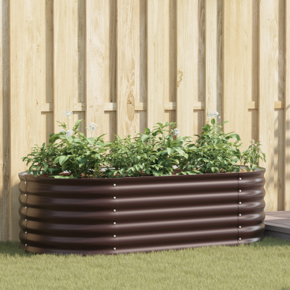 Răsad de grădină Brown 160x80x44 cm din oțel galvanizat GartenMobel Dekor