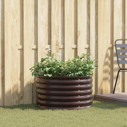 Răsad pentru Grădină Maro 80x80x44 cm din Oțel Galvanizat GartenMobel Dekor