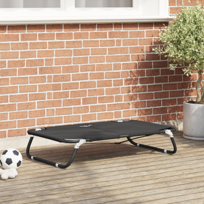 Pat pliabil pentru câini Negru ML Material textil Oxford și Oțel GartenMobel Dekor
