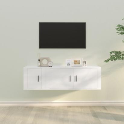 Set dulap TV, 2 piese, alb, lemn prelucrat GartenMobel Dekor