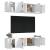 Set dulap TV, 6 piese, alb, lemn prelucrat GartenMobel Dekor