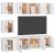 Set dulap TV, 7 piese, alb, lemn prelucrat GartenMobel Dekor