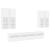 Set comode TV de perete, 7 piese, cu lumini LED, alb GartenMobel Dekor
