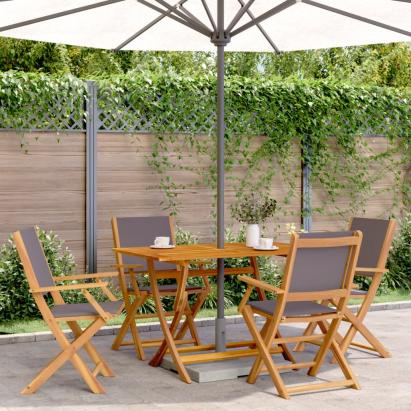 Set mobilier de grădină 5 piese textil antracit/lemn masiv GartenMobel Dekor
