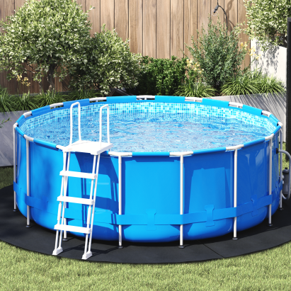 Căciulă rotundă pentru piscină Neagră Polietilenă Ø 244 cm GartenMobel Dekor