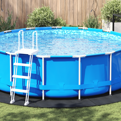 Acoperire rotundă pentru piscină Negru Polietilenă Ø 428 cm GartenMobel Dekor