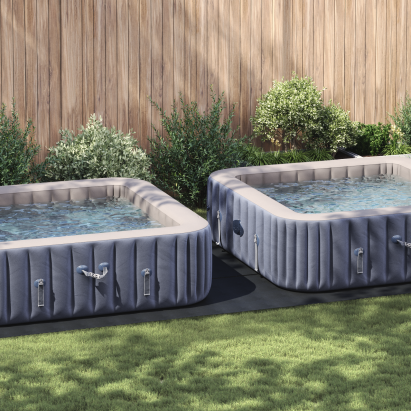 Cască dreptunghiulară pentru piscină Negru Polietilenă 640 x 321 cm GartenMobel Dekor